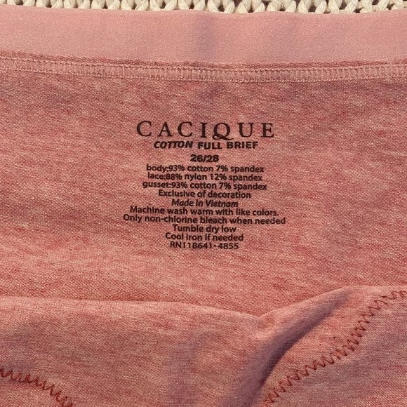 Cacique Pink Panties with Lace Trim - Picture 8 of 9